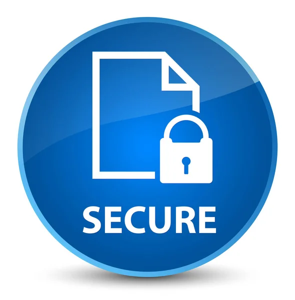 Secure (document page padlock icon) elegant blue round button — Stock Photo, Image