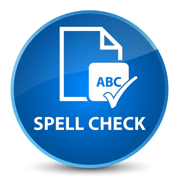 Spell check document elegant blue round button — Stock Photo, Image