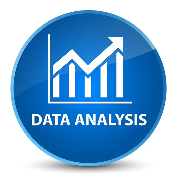 Analisis data (ikon statistik) tombol bundar biru elegan — Stok Foto