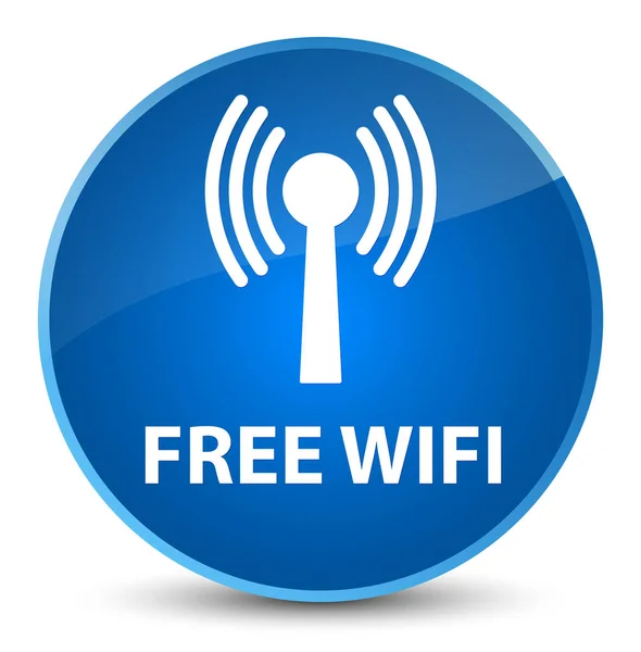 무료 wifi (무선 네트워크) 우아한 블루 라운드 버튼 — 스톡 사진