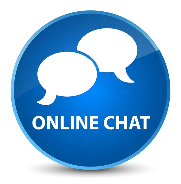 Online chat-sessie elegante blauwe ronde knop — Stockfoto