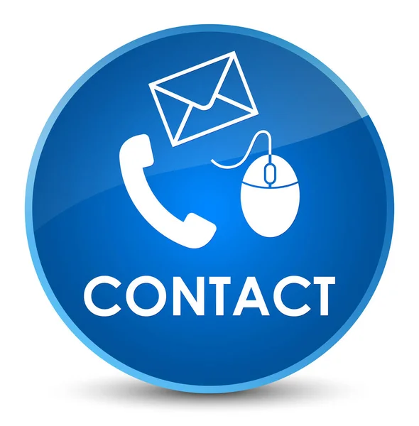Kontakt (Telefon-E-Mail und Maussymbol) blauer eleganter runder Knopf — Stockfoto