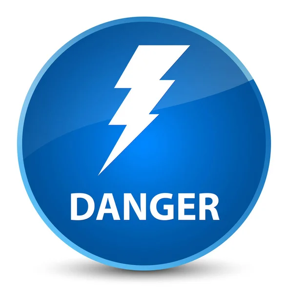Perigo (ícone de eletricidade) botão redondo azul elegante — Fotografia de Stock