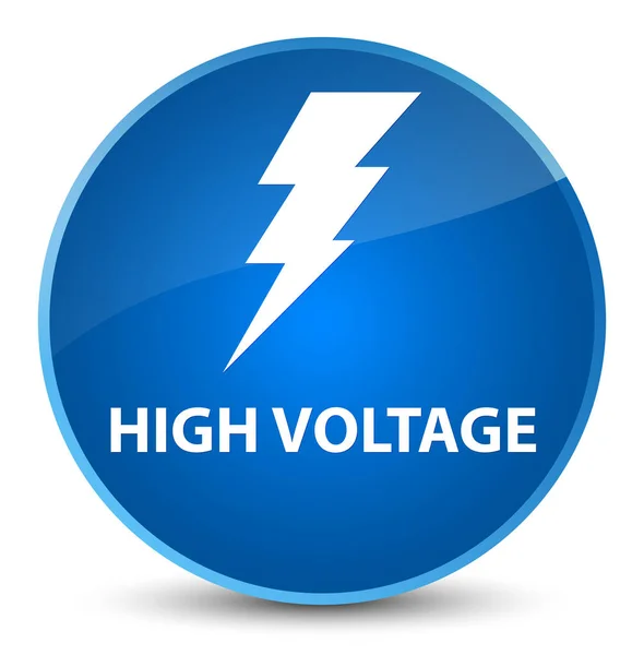 높은 전압 (전기 아이콘) 우아한 블루 라운드 버튼 — 스톡 사진