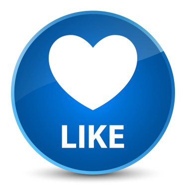 (Kalp simgesi gibi) zarif mavi yuvarlak düğmesi