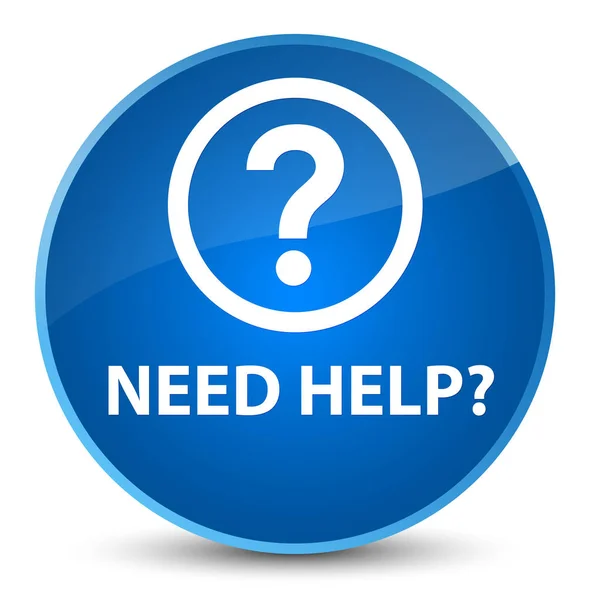 Need help (question icon) elegant blue round button — Stock Photo, Image