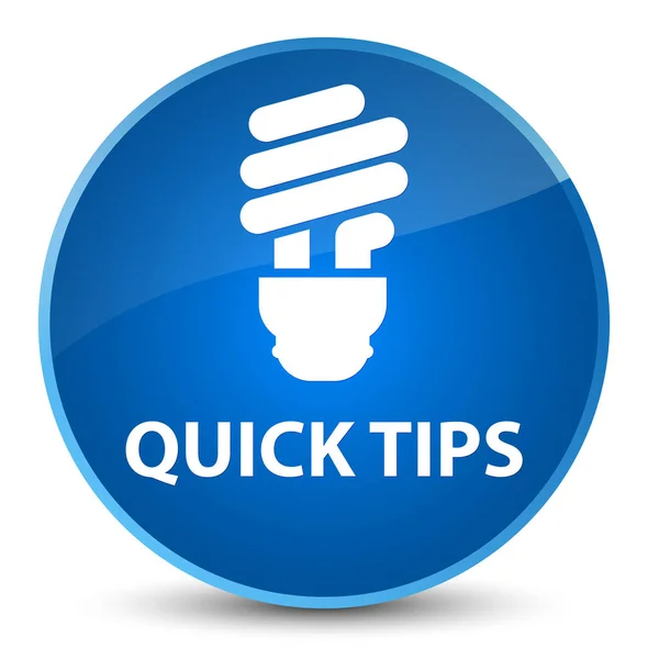 Quick tips (bulb icon) elegant blue round button — Stock Photo, Image