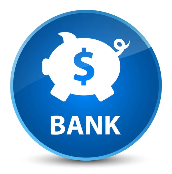 Банк (знак свинячої коробки) елегантна синя кругла кнопка — стокове фото