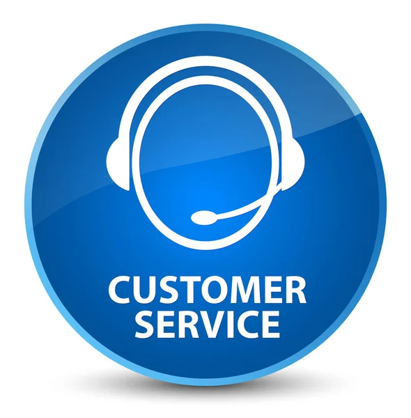 Müşteri hizmeti (müşteri bakım simgesi) zarif mavi yuvarlak düğmesi — Stok fotoğraf