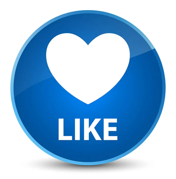 Like (heart icon) elegant blue round button — Stock Photo, Image