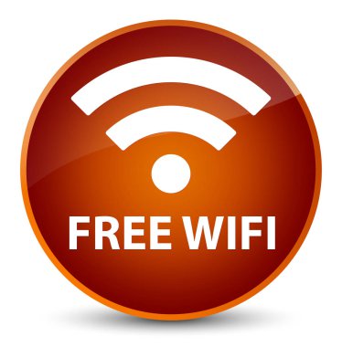 Ücretsiz Wi-Fi zarif kahverengi yuvarlak düğmesi
