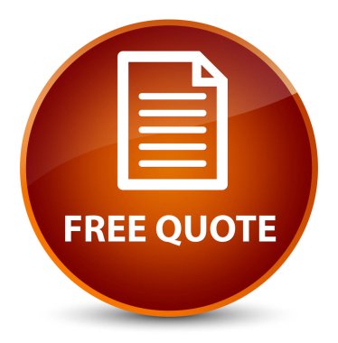 Ücretsiz fiyat teklifi (sayfa simgesi) zarif kahverengi yuvarlak düğmesi