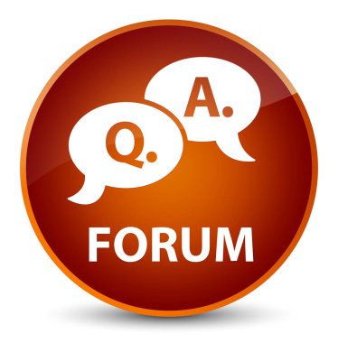 Forum (soru cevap balonu simgesinin) zarif kahverengi yuvarlak düğmesi