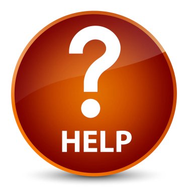 Yardım (soru simgesi) zarif kahverengi yuvarlak düğmesi