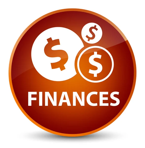 Finanças (sinal de dólar) botão redondo marrom elegante — Fotografia de Stock