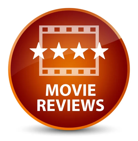 Movie reviews elegant brown round button — Stock Photo, Image