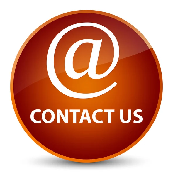 Contacte-nos (ícone de endereço de e-mail) botão redondo marrom elegante — Fotografia de Stock