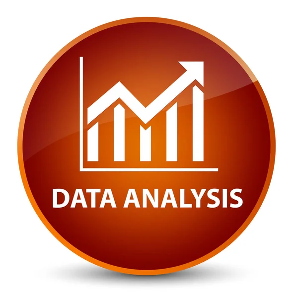 Análise de dados (ícone de estatística) botão redondo marrom elegante — Fotografia de Stock