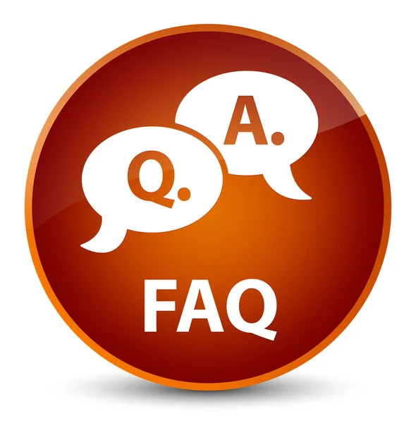 Faq (question answer bubble icon) elegant brown round button — Stock Photo, Image