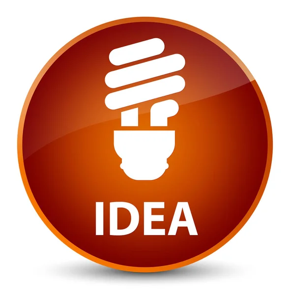 Idea (bulb icon) elegant brown round button — Stock Photo, Image