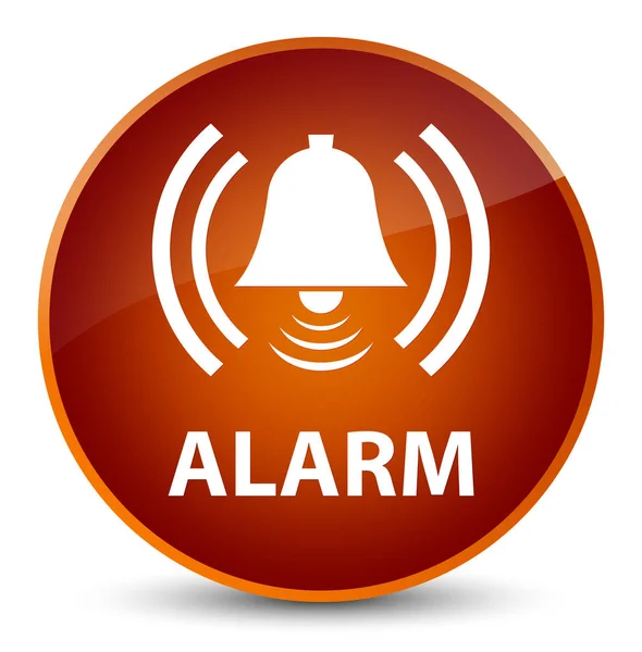 Allarme (icona campana) elegante pulsante rotondo marrone — Foto Stock