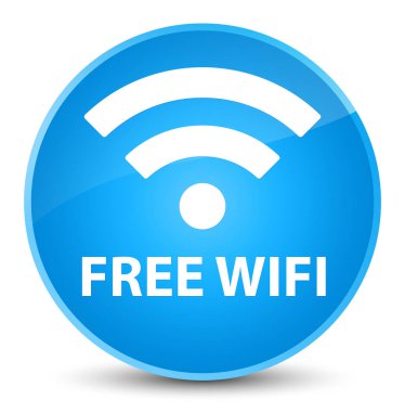 Ücretsiz Wi-Fi zarif camgöbeği mavi yuvarlak düğmesi