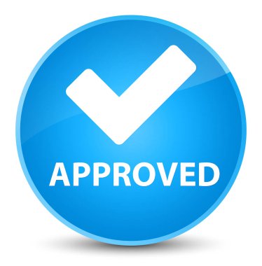 Onaylı (simge doğrulama) zarif mavi düğme mavi