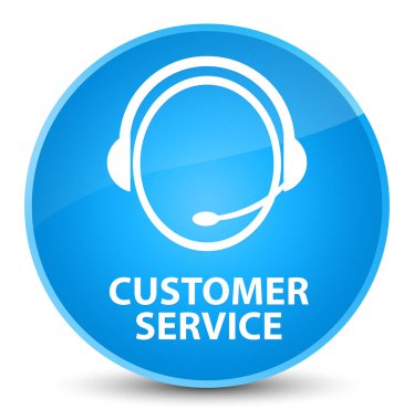 Müşteri hizmeti (müşteri bakım simgesi) zarif camgöbeği mavi yuvarlak BÜ