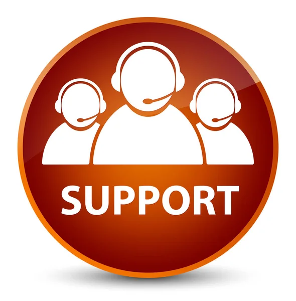 Поддержка (иконка команды обслуживания клиентов) элегантная коричневая кнопка — стоковое фото