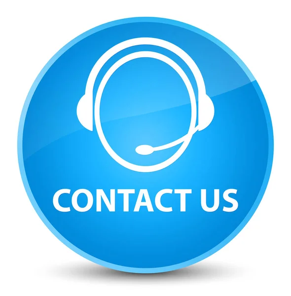 Contact us (customer care icon) elegant cyan blue round button