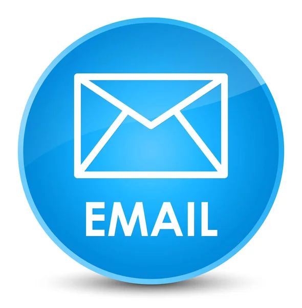 Email elegante botão redondo azul ciano — Fotografia de Stock