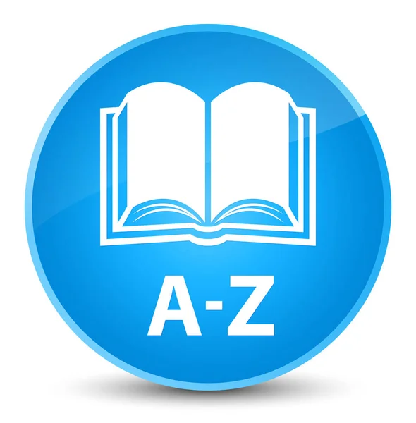 A-Z (icono del libro) botón redondo azul cian elegante — Foto de Stock