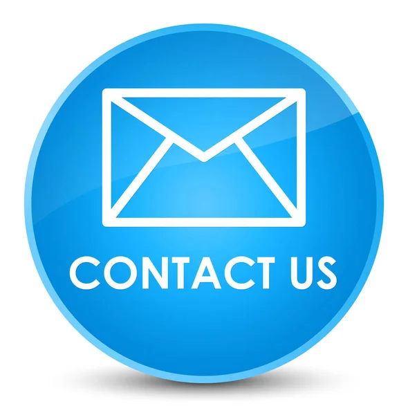 Contáctenos (icono de correo electrónico) botón redondo azul cian elegante —  Fotos de Stock