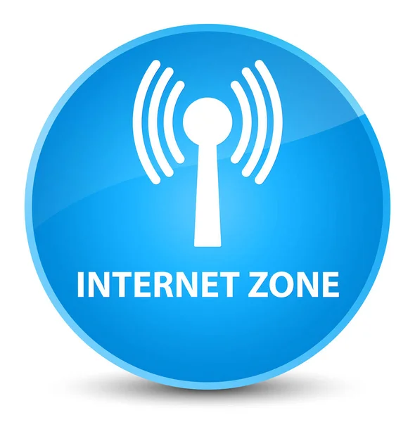 Zona de Internet (rede wlan) botão redondo azul ciano elegante — Fotografia de Stock