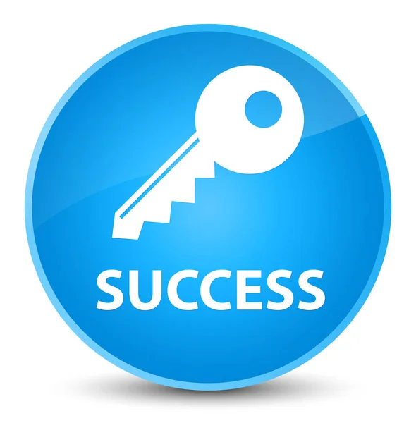 Başarı (anahtar simgesi) zarif camgöbeği mavi yuvarlak düğmesi — Stok fotoğraf