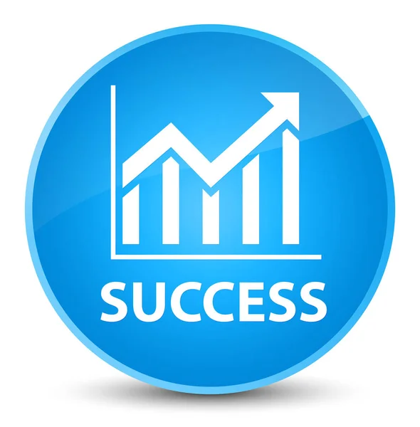 Sucesso (ícone de estatísticas) botão redondo azul ciano elegante — Fotografia de Stock