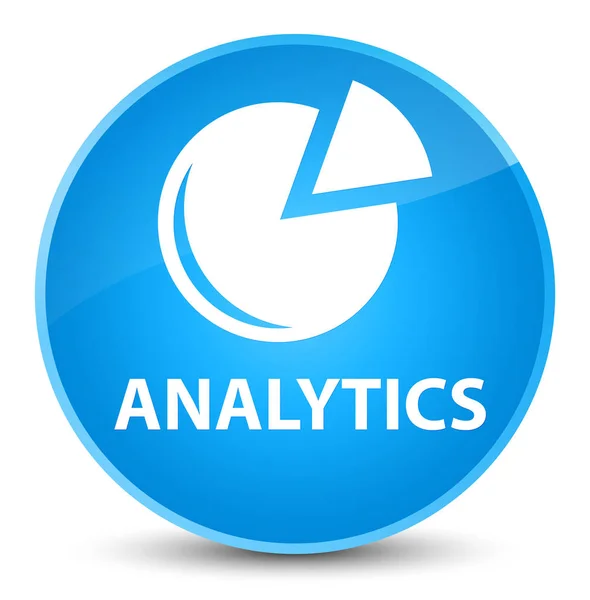 Analytics (icona del grafico) elegante pulsante rotondo blu ciano — Foto Stock