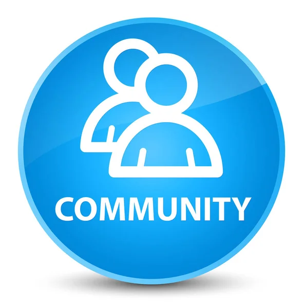 Comunidad (icono del grupo) botón redondo azul cian elegante —  Fotos de Stock