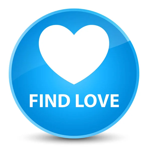 Encontrar amor elegante ciano azul botão redondo — Fotografia de Stock