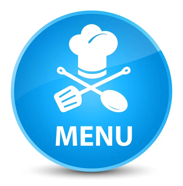 Menu (ícone do restaurante) botão redondo azul ciano elegante — Fotografia de Stock