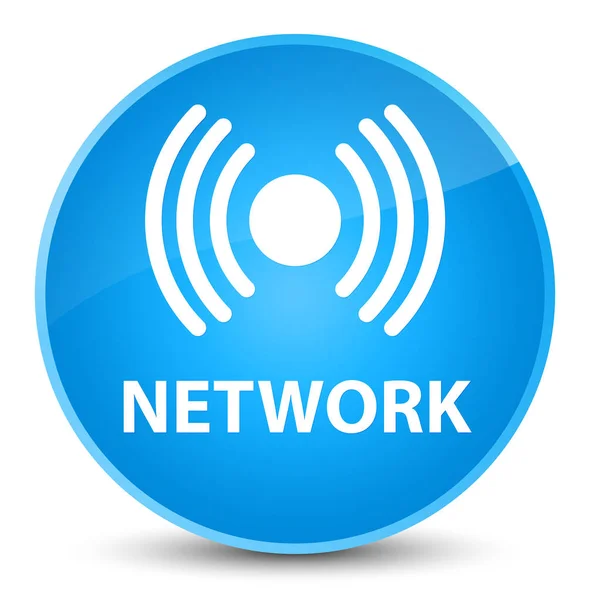 Nätverk (Signalikonen) eleganta cyan blå runda knappen — Stockfoto
