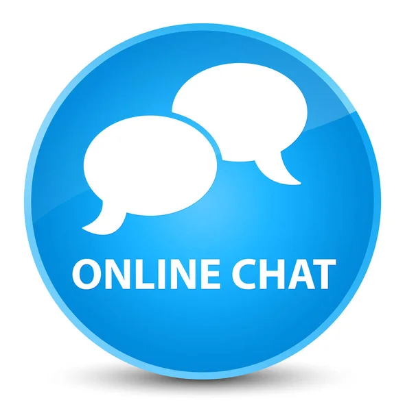 Online chat-sessie elegante cyaan blauw ronde knop — Stockfoto