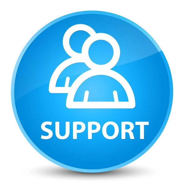 Support (icône de groupe) élégant bouton rond bleu cyan — Photo
