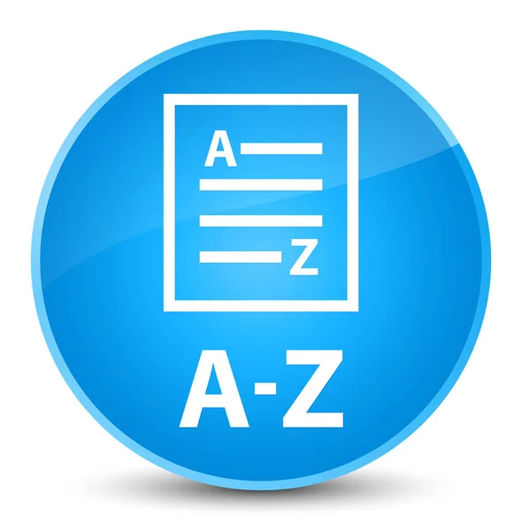A-Z (ícone de página de lista) botão redondo azul ciano elegante — Fotografia de Stock