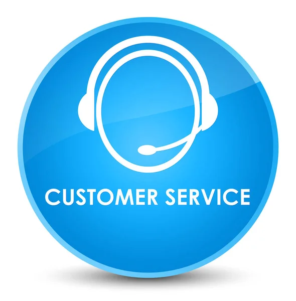 Customer service (customer care icon) elegant cyan blue round bu — Stock Photo, Image