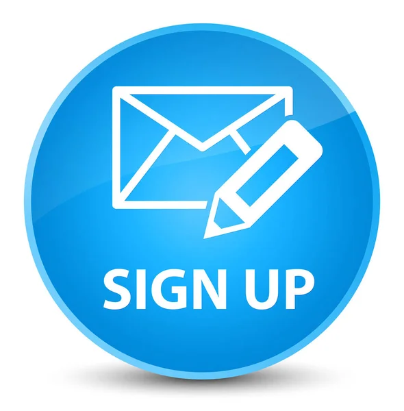 Sign up (edit mail icon) elegant cyan blue round button