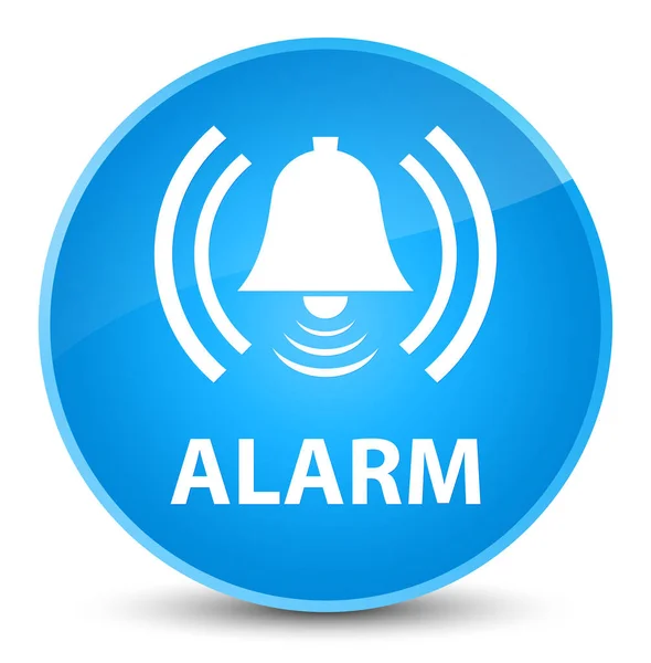 Alarme (icône cloche) élégant bouton rond bleu cyan — Photo