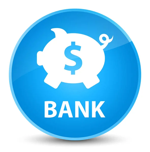 Banco (signo de dólar caja de cerdito) botón redondo azul cian elegante —  Fotos de Stock