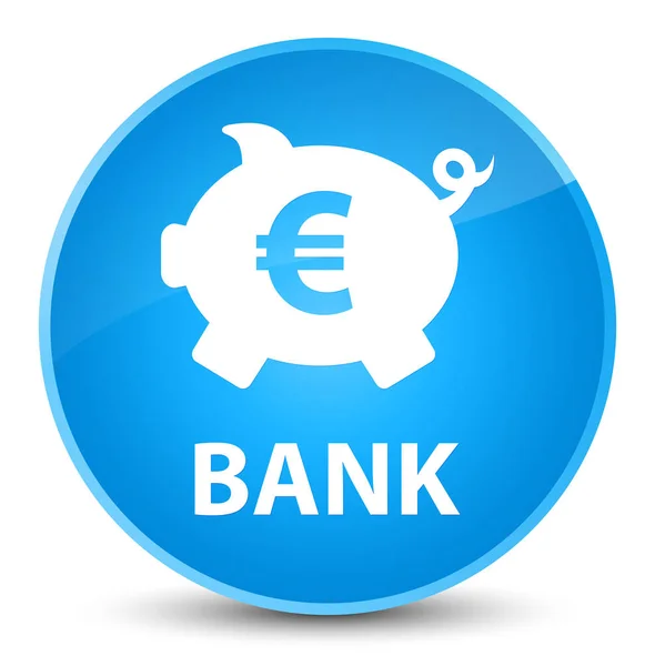 银行 （小猪框欧元符号） 优雅青色蓝色圆形按钮 — 图库照片