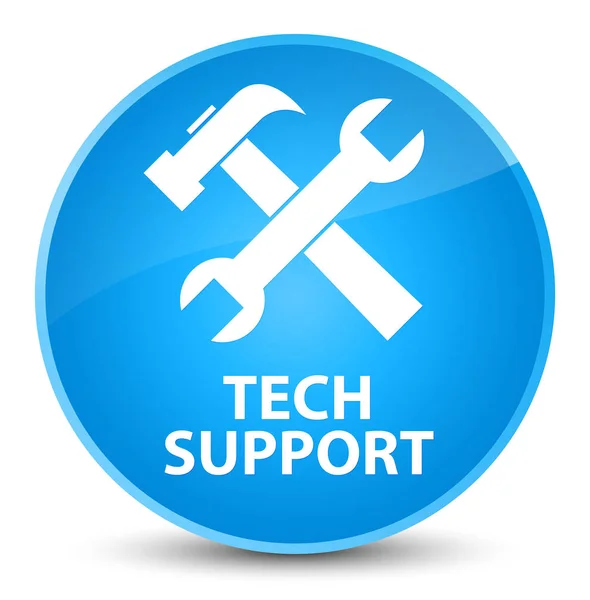 Support technique (icône des outils) élégant bouton rond bleu cyan — Photo